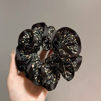 Ručni izrađeni scrunchie s rhinestones, cvjetni korejskog stila, visoka elastičnost, elegantan dodatak za kosu