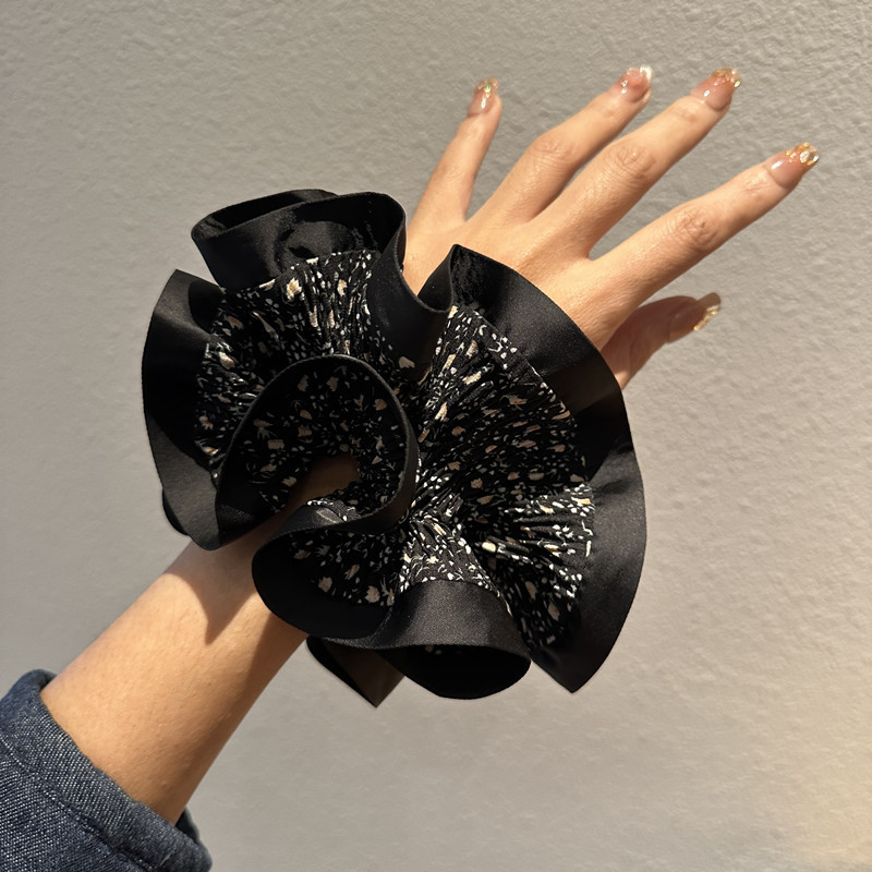 Ručni izrađeni scrunchie s rhinestones, cvjetni korejskog stila, visoka elastičnost, elegantan dodatak za kosu