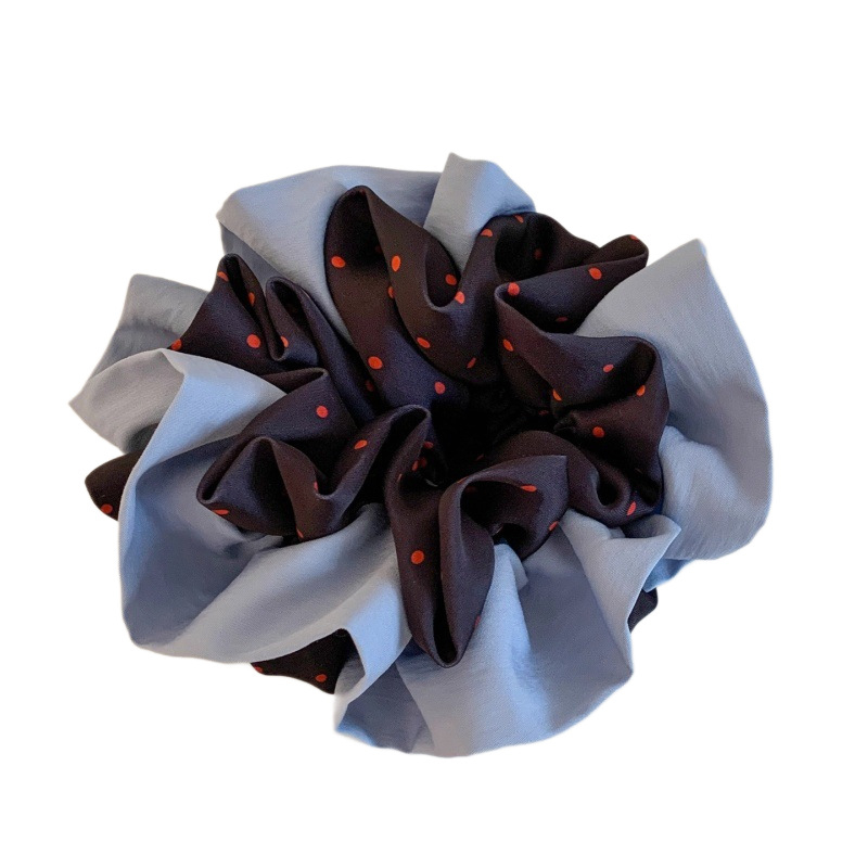 Scrunchie pentru păr, stil coreean cu buline, material textil, manufactură manuală, elasticitate ridicată (Origine: Yiwu)