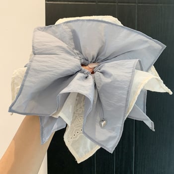 Elastic pentru păr cu trei straturi pătrat – din țesătură, manufacturat manual, stil coreean