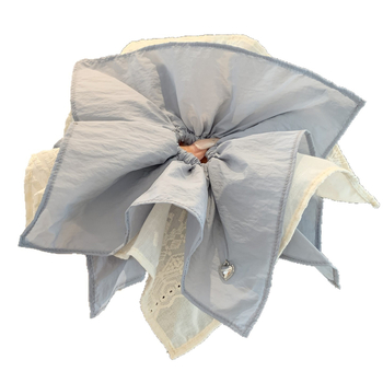 Elastic pentru păr cu trei straturi pătrat – din țesătură, manufacturat manual, stil coreean