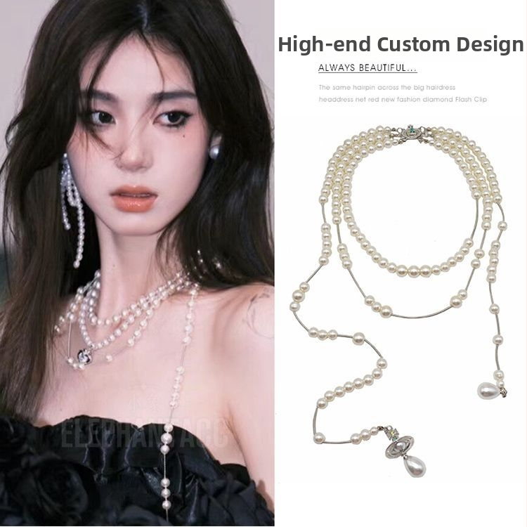 Vintage daugialypė megzta kaklo papuošalas su krištolais, rankų darbo, 2023 m. ruduo