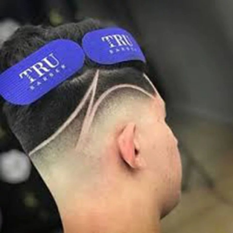 Plaukų kirpimo pleistras – retro gradientinis stilius, vaikams tinkamas (Medžiaga: kita; Serijos numeris: 03; Kategorija: galvos apdangai)