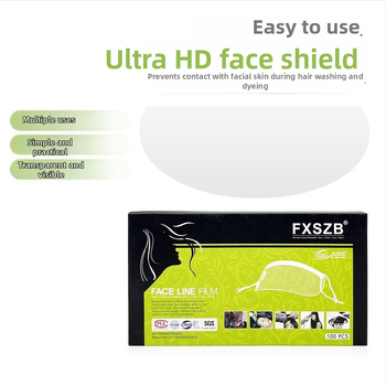 Vienkartinis veidojimo skydelis plaukų kirpimui, PET, 0.075 mm storis, apsauga nuo plaukų lūžių, 50 vnt. pakuotė, tinkama kirpykloms