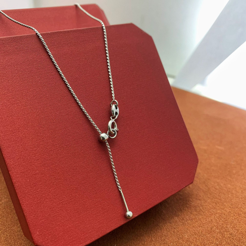 Ogrlica od titanske čeli sa zmijskim lancem, elektroplatinirani privjesak, unisex, INS stil