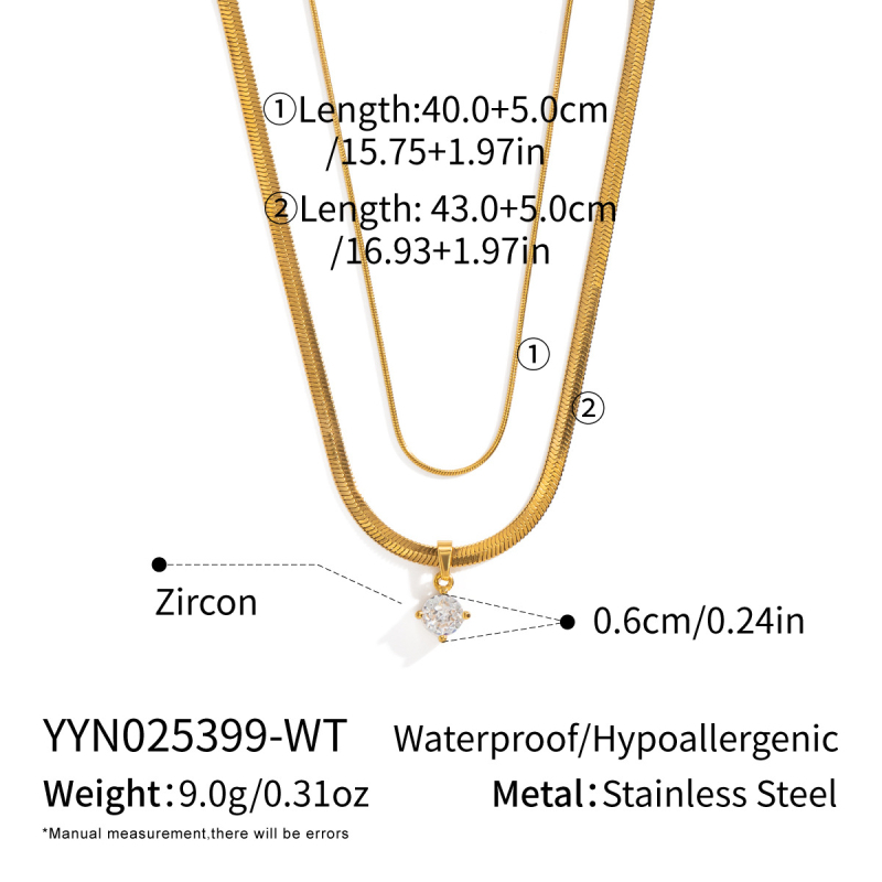 Nyaklánc 18K valódi arany bevonattal, PVD vákuum aranyozással, kígyó lánc, medál 304 rozsdamentes acélból, geometriai dizájn