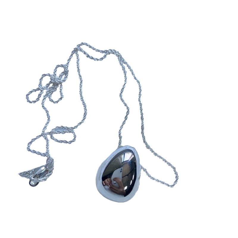 Bakrena ogrlica s privjeskom u obliku kapljice vode, lanac za pulover, geometrijski oblik, polirani završetak