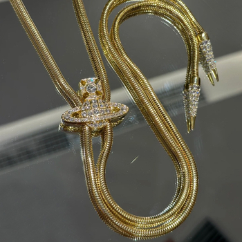 Ogrlica od legure s križnim lancem, elektroplirano završetak, unisex, proljeće 2025 izdanje