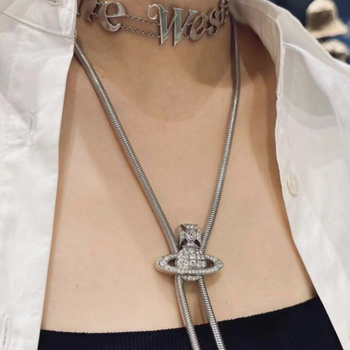 Ogrlica od legure s križnim lancem, elektroplirano završetak, unisex, proljeće 2025 izdanje