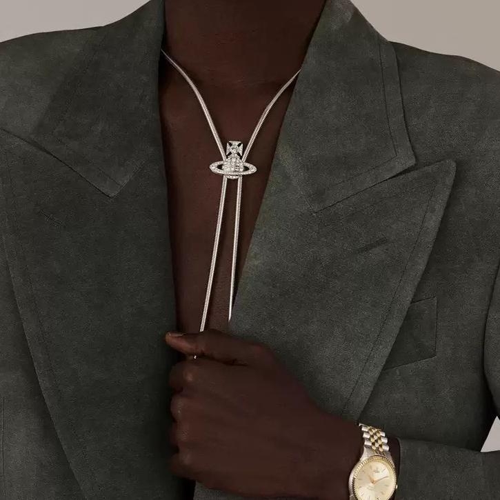 Ogrlica od legure s križnim lancem, elektroplirano završetak, unisex, proljeće 2025 izdanje