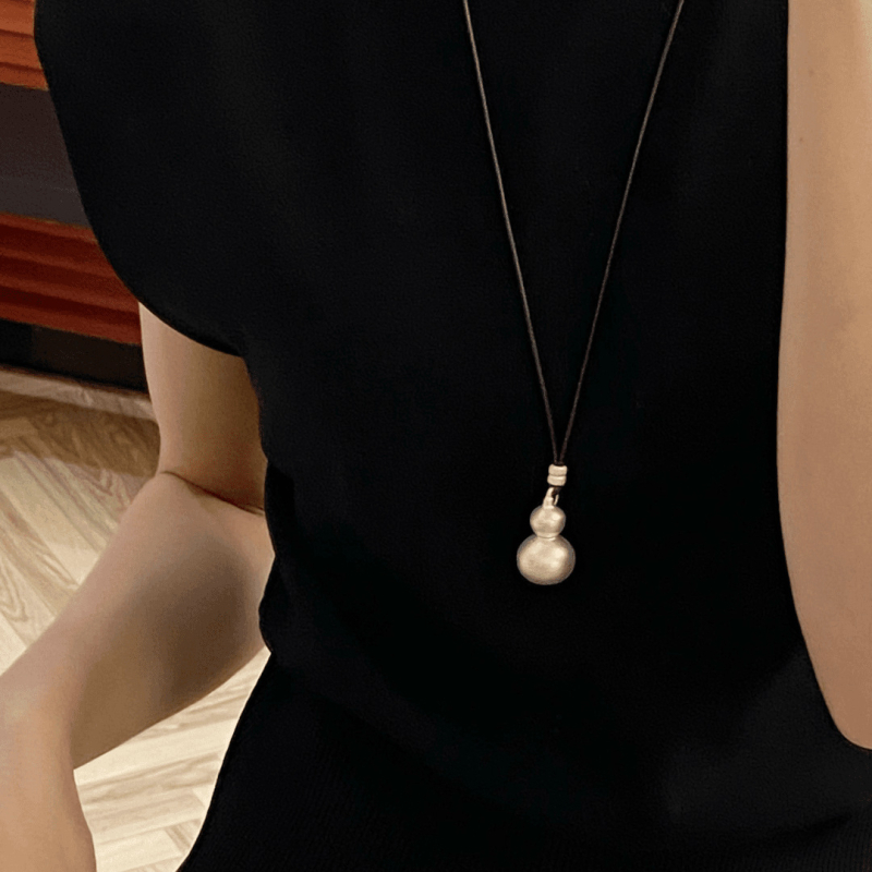 Ogrlica s geometrijskim privjeskom od srebra 925, drevna tehnika obrade, ručno pleteni konac, novi kineski stil