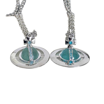 Colier cu lanț încrucișat, argint placat electroplatinat, finisaj lustruit, pandant din oțel inoxidabil, circumferința 31–40 cm