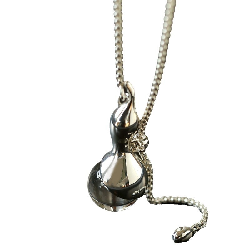 Ogrlica s agatnim privjeskom, bakreni kristali, O-lanac, geometrijski dizajn, elektroplakiranje