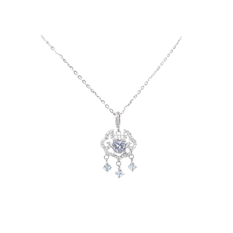 Ogrlica s privjeskom u obliku srca od moissanita • 4,5 mm • Srebro 925 • Novi kineski stil