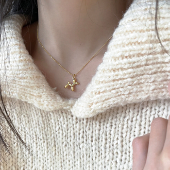 Lančić s privjeskom Balloon Dog, srebro 925, kuglični lanac, geometrijski dizajn, platina ili zlato 18K premaz