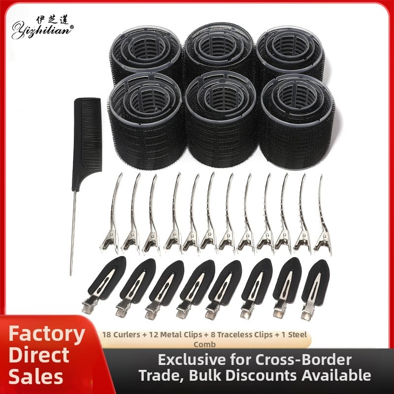 Ezhilian öntapadó hajtekerő készlet - Nylon PP tekercsek Velcro-val, vasalás nélkül