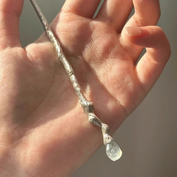 Ac de păr cu design tridimensional din ramuri neregulate, aliaj vintage, placare electrolitică, accesoriu pentru coc Hanfu