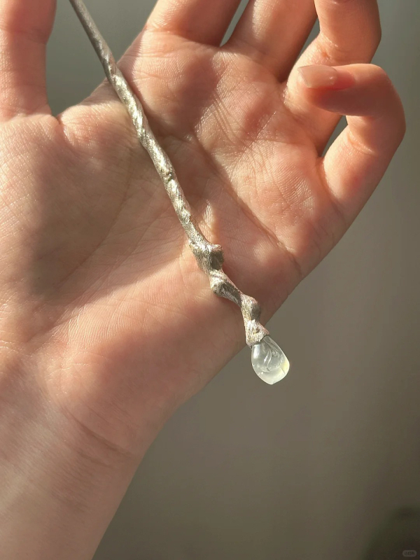 Ac de păr cu design tridimensional din ramuri neregulate, aliaj vintage, placare electrolitică, accesoriu pentru coc Hanfu