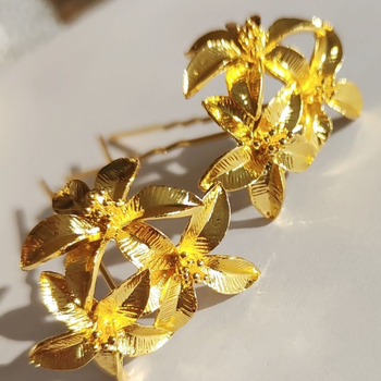 Hajtű virágos dizájnnal, retro stílus, ötvözet, elektroplatírozás, származás: Jinhua