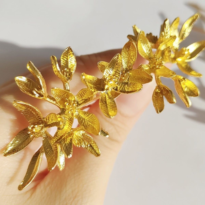 Hajtű virágos dizájnnal, retro stílus, ötvözet, elektroplatírozás, származás: Jinhua