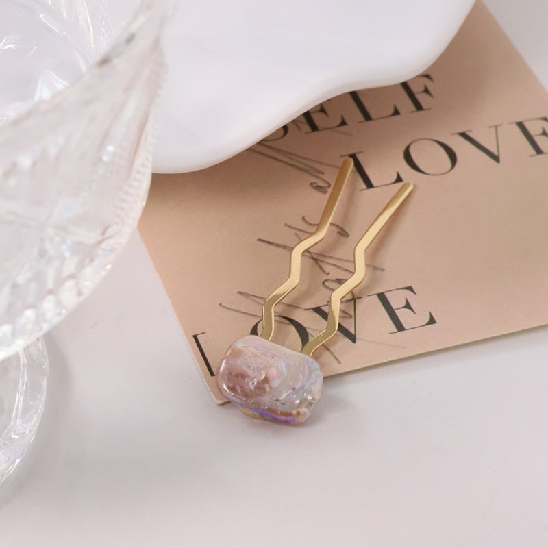 U formos plaukų segtukas su perlų akcentu, nerūdijantis plienas, paprastas moteriškas stilius, rankų darbas, geometrinis dizainas, keturi dantys