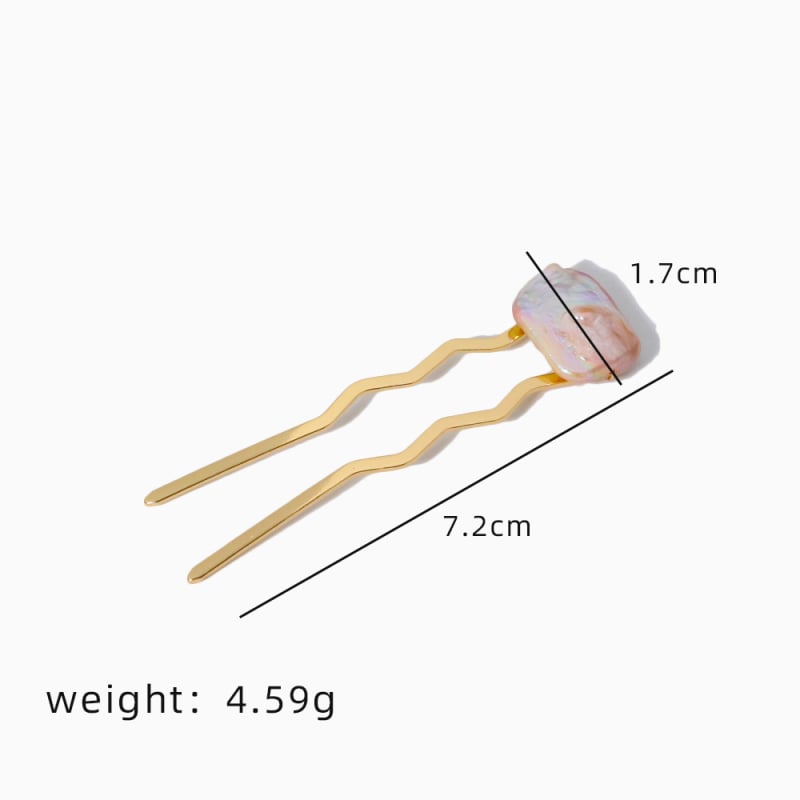 U formos plaukų segtukas su perlų akcentu, nerūdijantis plienas, paprastas moteriškas stilius, rankų darbas, geometrinis dizainas, keturi dantys