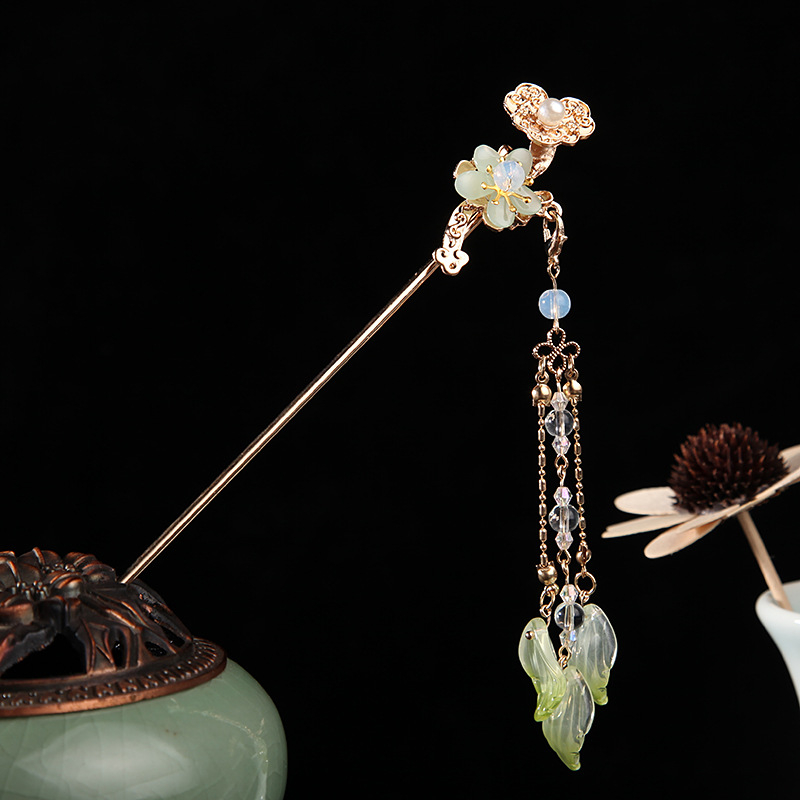 Agrafă de păr din aliaj cu ciucuri, stil antic, accesorii pentru păr geometrice, lucrat manual