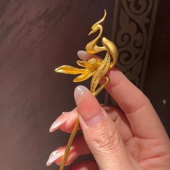 Agrafa de păr cu motiv fenix, din aliaj, stil vintage, formă geometrică, placare electrolitică, potrivită pentru nunți