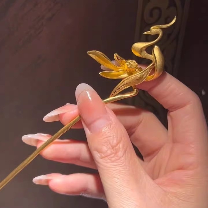 Agrafa de păr cu motiv fenix, din aliaj, stil vintage, formă geometrică, placare electrolitică, potrivită pentru nunți