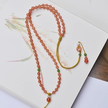 Geometrijski ogrlica, ručno izrađena | Materijal: bakar i cirkon | Privjesak od 18K zlata