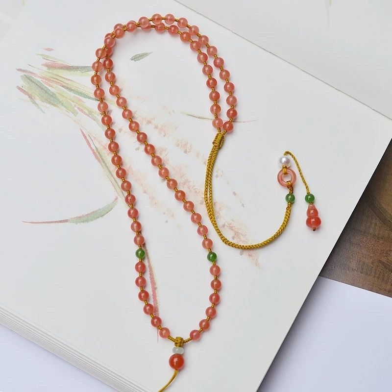 Geometrijski ogrlica, ručno izrađena | Materijal: bakar i cirkon | Privjesak od 18K zlata