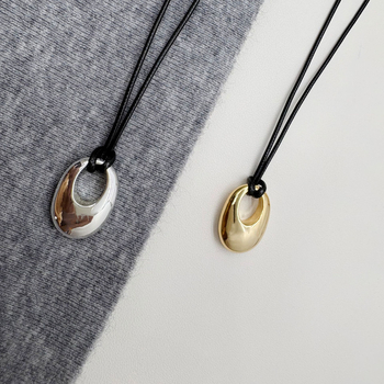 Geometrijski bakreni lančić s pozlatom, voskasta konopna ogrlica, privjesak od bakra s premazom srebra, izlazak jeseni 2025