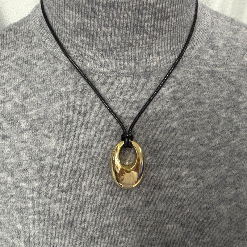 Geometrijski bakreni lančić s pozlatom, voskasta konopna ogrlica, privjesak od bakra s premazom srebra, izlazak jeseni 2025