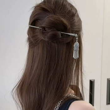 Agrafă pentru păr cu ciucuri, formă de picătură, aliaj, placare electrolitică, stil nou chinezesc