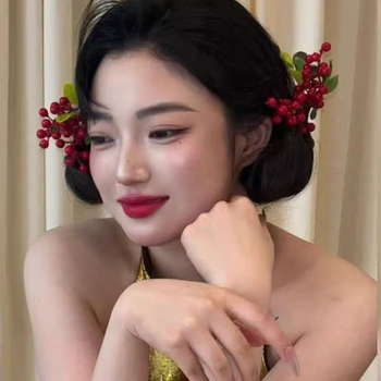 Kínai stílusú menyasszonyi hajdísz, gyümölcs alakú, műanyag/gyanta, 2025 nyár