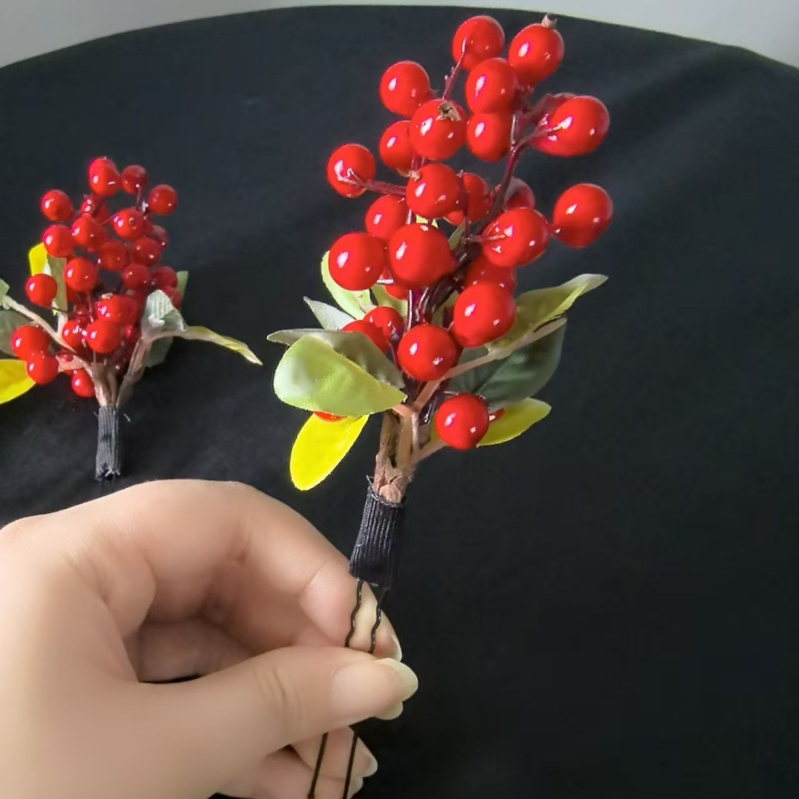 Kínai stílusú menyasszonyi hajdísz, gyümölcs alakú, műanyag/gyanta, 2025 nyár