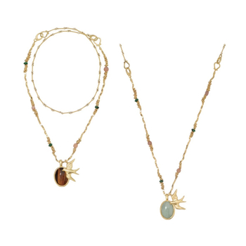 Colier cu piatră ochi de tigru, pandantiv în formă de pasăre, lanț regulat, stil lux ușor