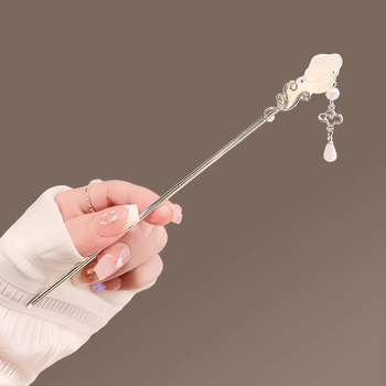 Vintage igla za kosu s resicama i cvjetnim dizajnom, legura, ručna izrada, ljeto 2024