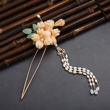 Agrafă de păr – aliaj, stil retro, decor floral, brand New Leaf, ambalaj separat