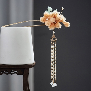 Agrafă de păr – aliaj, stil retro, decor floral, brand New Leaf, ambalaj separat