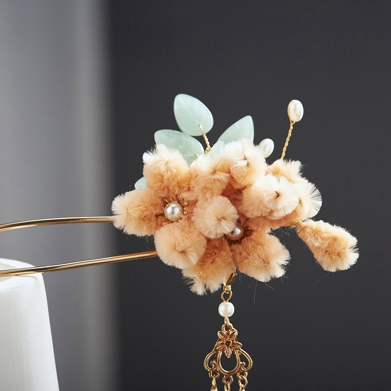 Agrafă de păr – aliaj, stil retro, decor floral, brand New Leaf, ambalaj separat