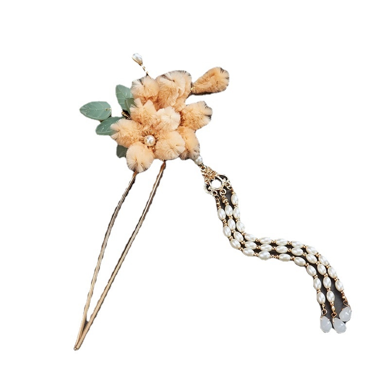 Agrafă de păr – aliaj, stil retro, decor floral, brand New Leaf, ambalaj separat