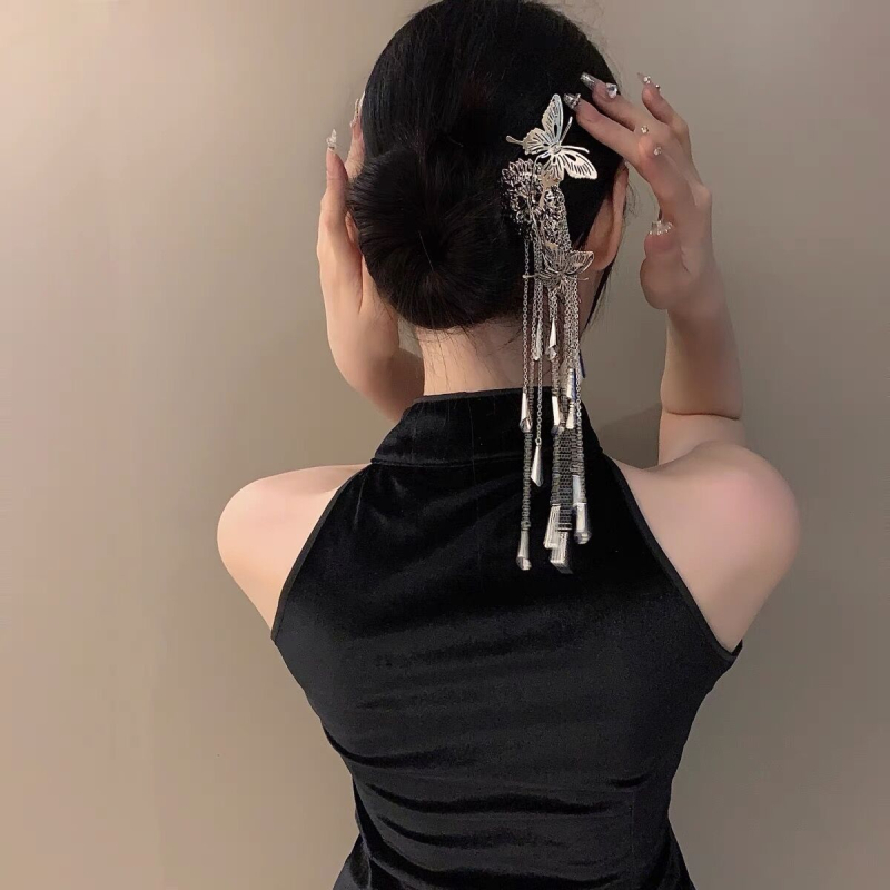 Pillangó alakú hajvilla, fém, etnikus stílusú nőknek, elektroplátolás