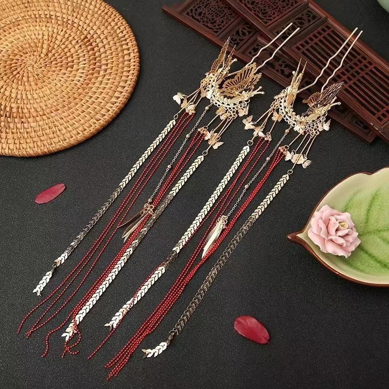 Női fejfedő – vintage stílus, pillangó hajcsat, ötvözet, elektroplakálásos felület, egyedi csomagolásban