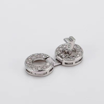 Vario juvelyrinė sagtis su elektroplakavimu, dvigubo apskritimo forma, tinka grandinėms, apyrankėms ir karoliams