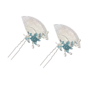 Hajtű - ventilátor alakú, geometriai tervezés, kínai stílus; ötvözet anyag, kézzel készült