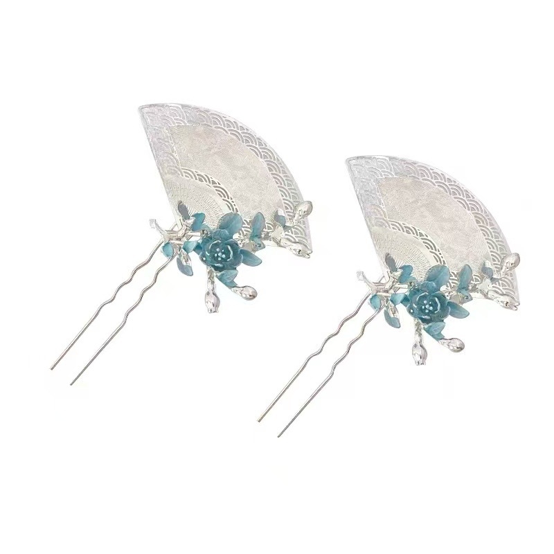 Hajtű - ventilátor alakú, geometriai tervezés, kínai stílus; ötvözet anyag, kézzel készült