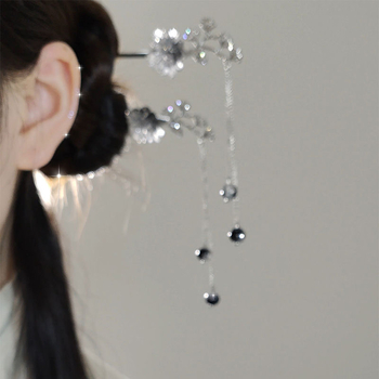 Hajtű virágos tassellal, ősi kínai stílusú, ötvözet, elektroplatírozás