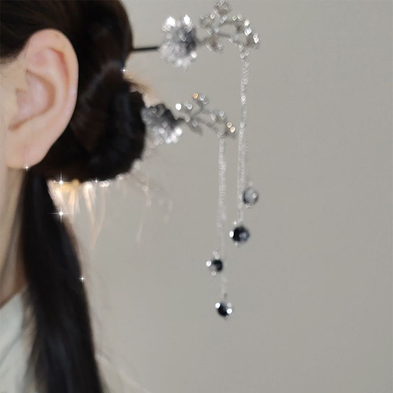 Hajtű virágos tassellal, ősi kínai stílusú, ötvözet, elektroplatírozás