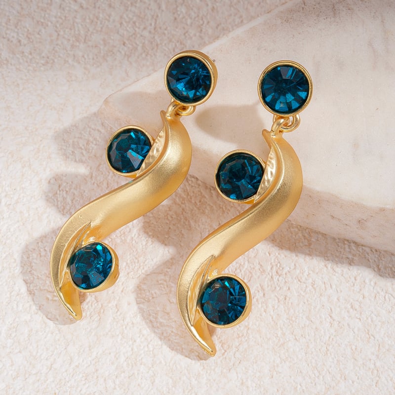 Κολιέ με διαμαντένιο επίχρισμα σε κυκλικό κυματοειδές σχέδιο, ρυθμιζόμενη αλυσίδα για πουλόβερ, κράμα, κρύσταλλο κρεμαστό